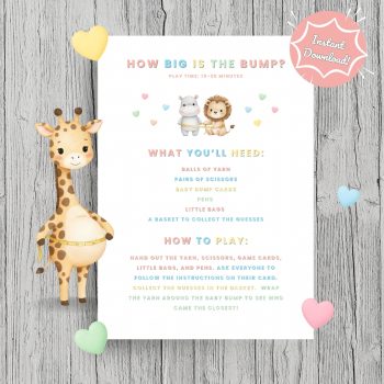 The Baby Bump Game - Printable Baby Shower Game