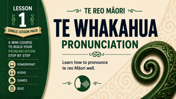 TT L1 Product Image Te Tīmatanga Mini Course Lesson 1 - Te Whakahua - Pronunciation